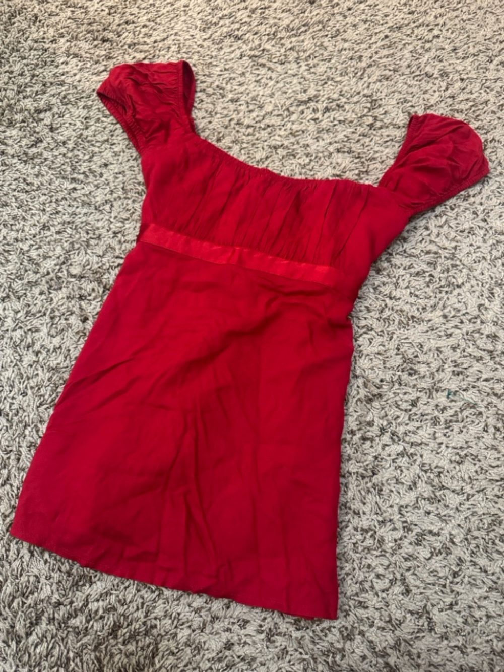 Hollister Red Square Babydoll Top Tie Back Size Medium NWT Y2K